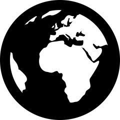 tilted svg globe centered on africa